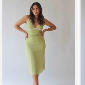 Le Lis green lace honeydew dress